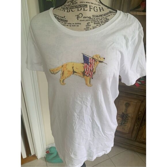 J Crew Dog with American Flag Graphic Tee - Picture 7 of 7